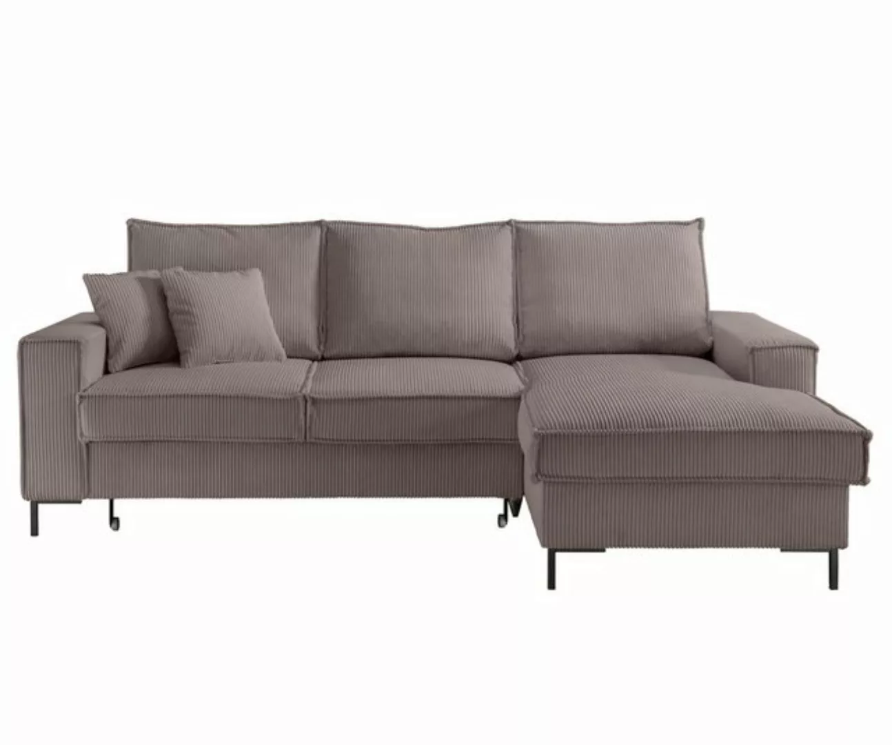 luma-home Ecksofa 17222, mit Bettfunktion und Bettkasten 240x150 cm, Wellen günstig online kaufen