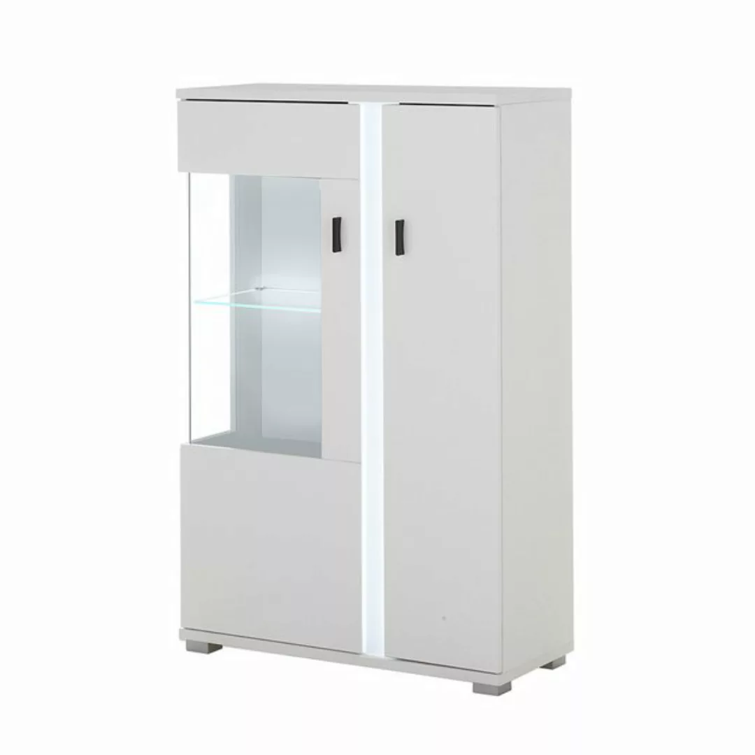 Lomadox Stauraumschrank LOVENO-61 80 cm breit in mattem weiß günstig online kaufen