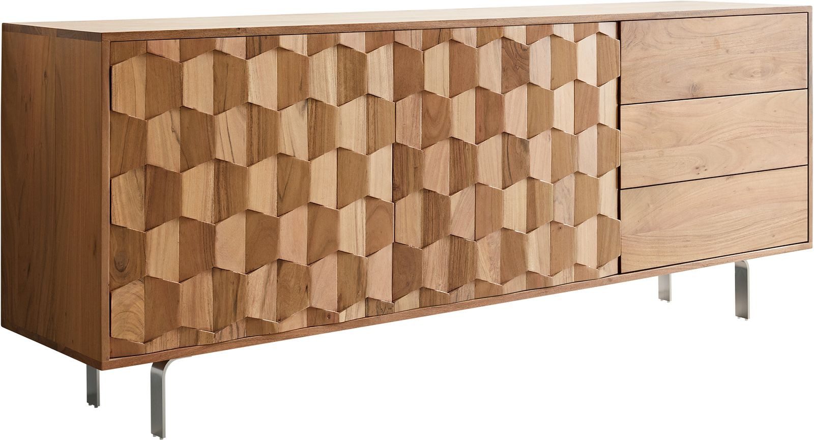 DELIFE Sideboard Fevo, Akazie Natur 175 günstig online kaufen