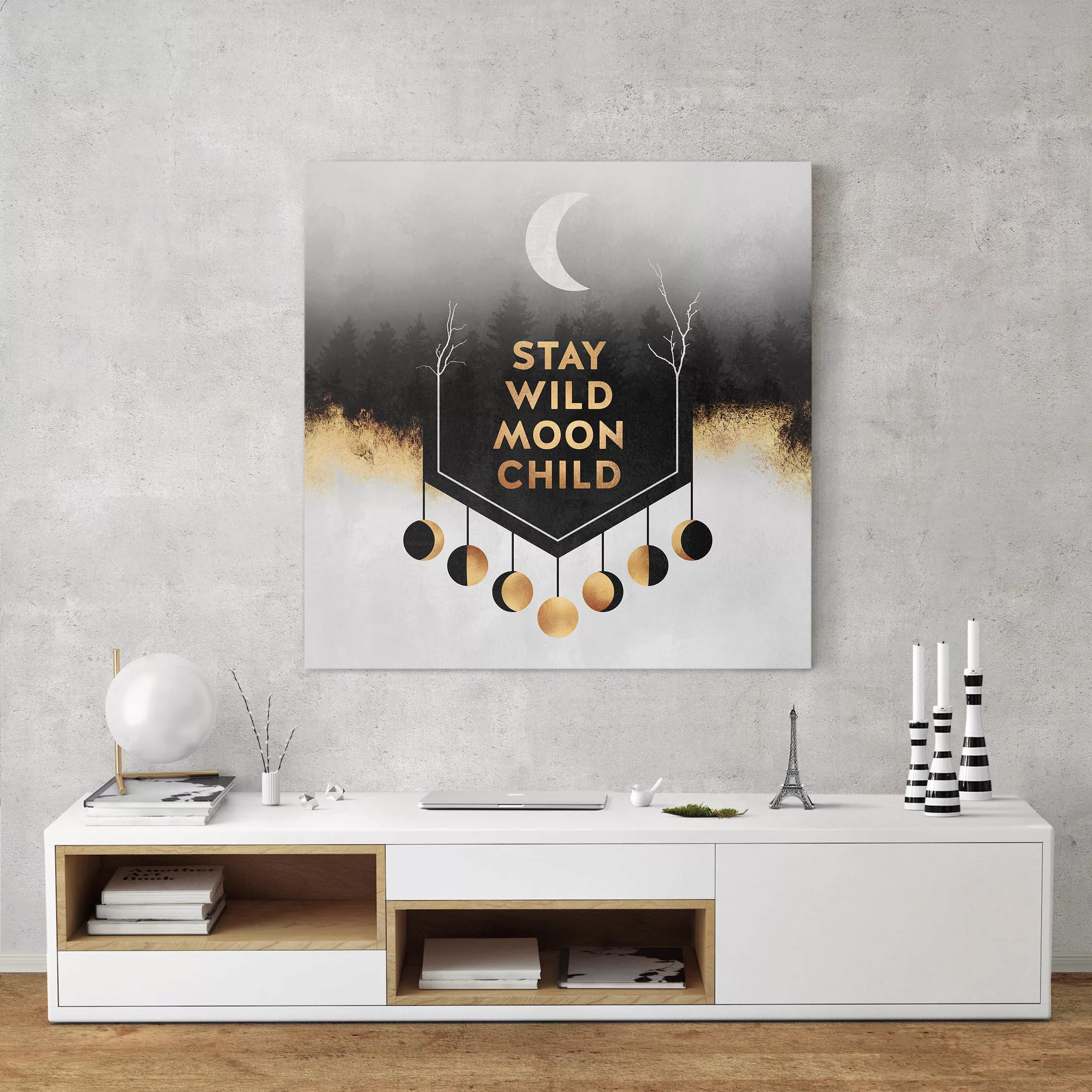 Leinwandbild Abstrakt - Quadrat Stay Wild Moon Child günstig online kaufen