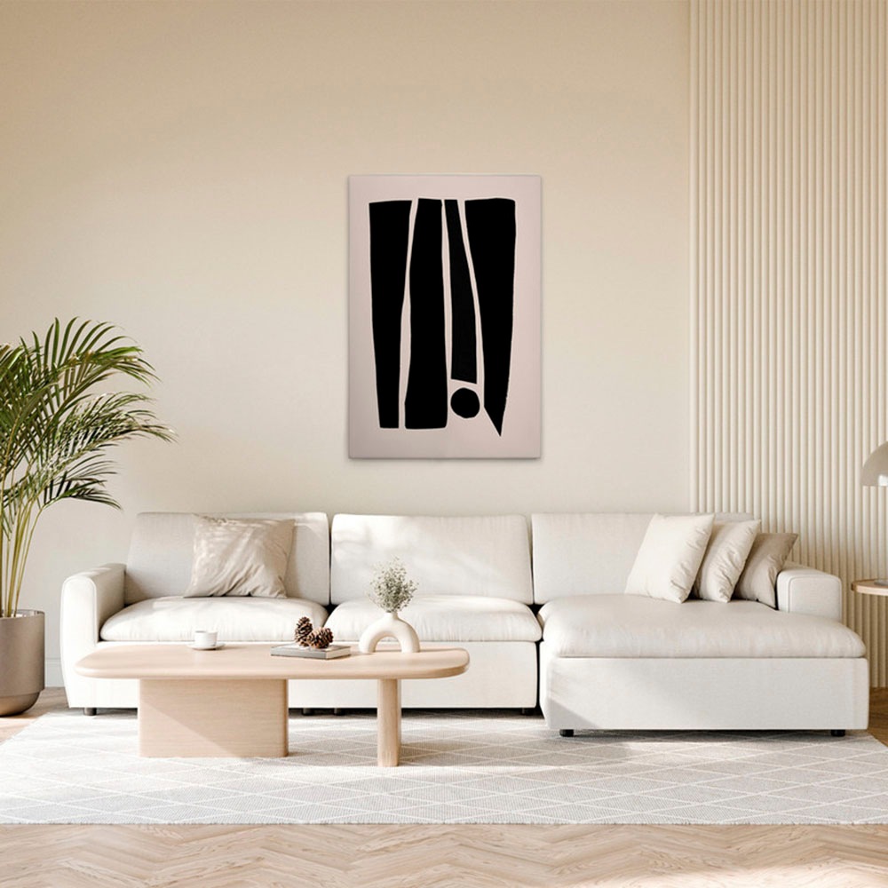 A.S. Création Leinwandbild "Abstract 3 - Wandbild Creme Schwarz Keilrahmen günstig online kaufen