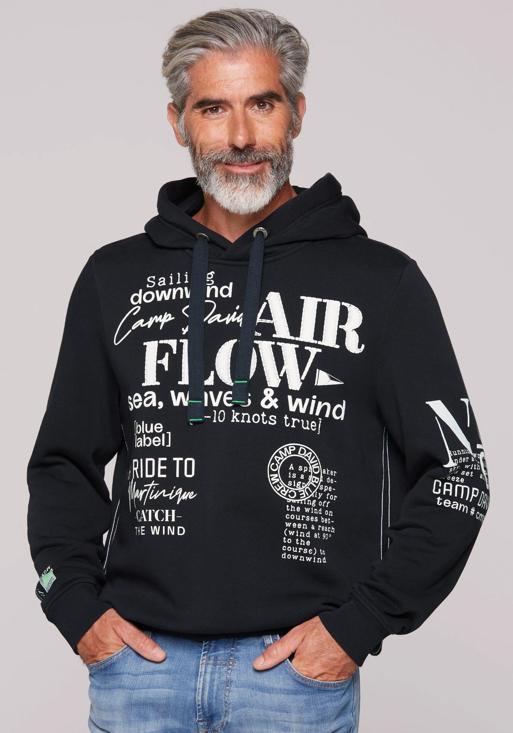 CAMP DAVID Hoodie, mit Logo-Prints günstig online kaufen