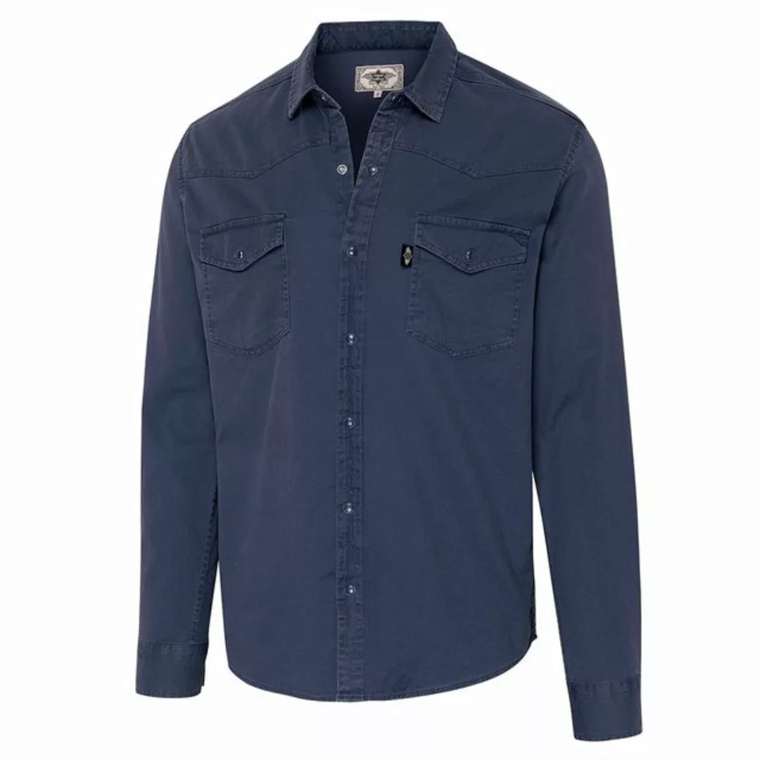 Stars & Stripes Langarmhemd Westernhemd Daniel, blau günstig online kaufen