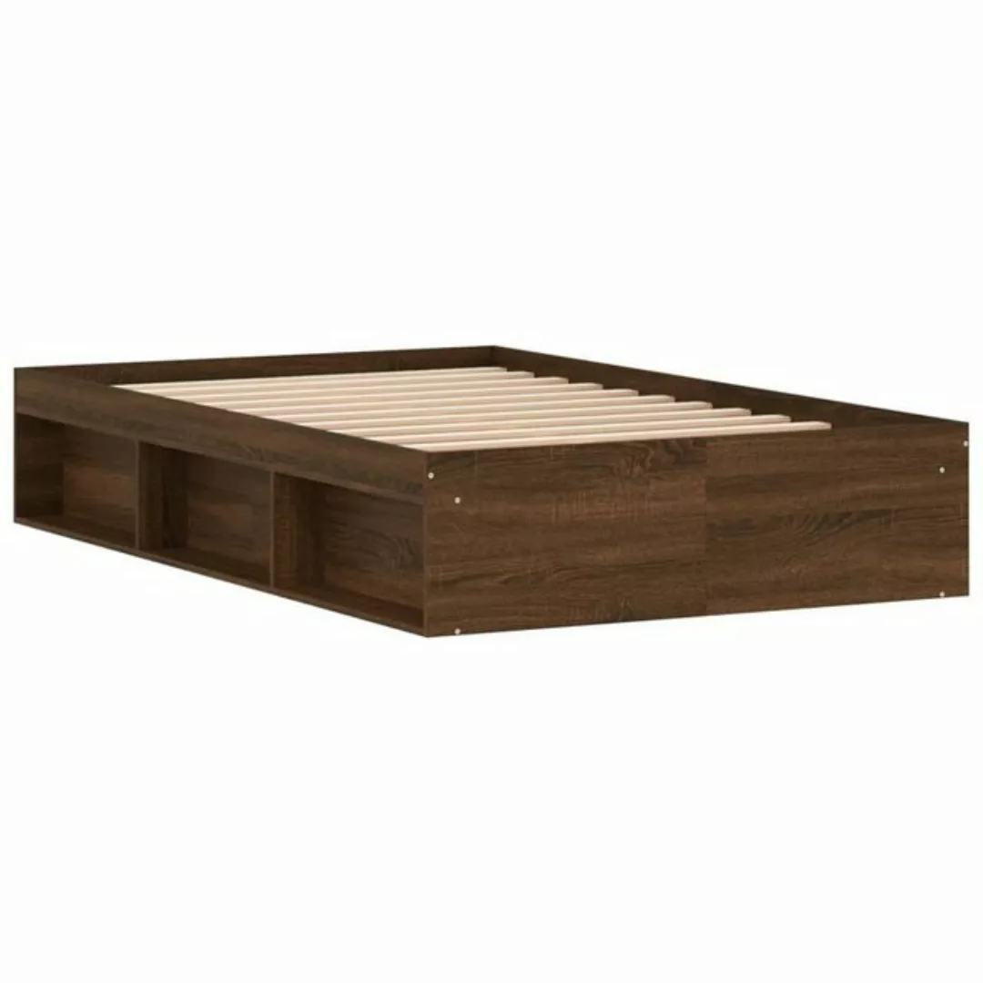 vidaXL Bettgestell Bettrahmen Braun Eichen-Optik 120x200 cm Bett Bettgestel günstig online kaufen