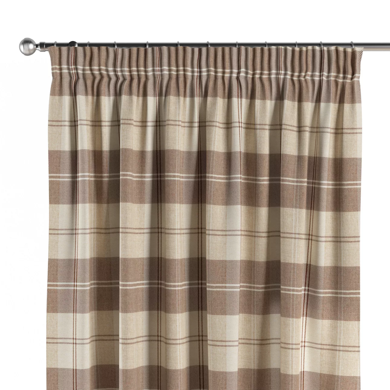 Vorhang mit Kräuselband, braun-beige, Edinburgh (115-80) günstig online kaufen