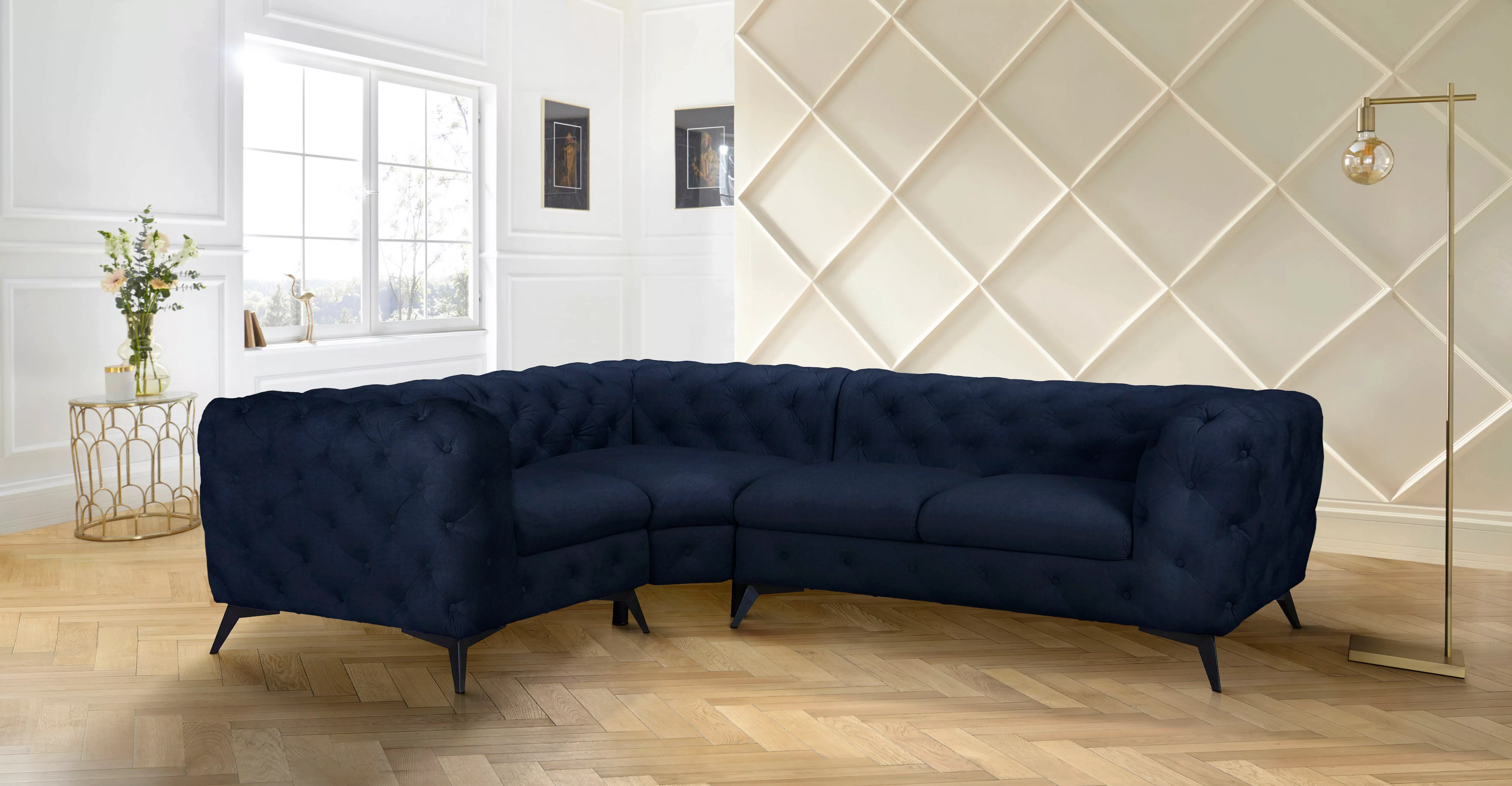 Leonique Chesterfield-Sofa "Glynis L-Form" günstig online kaufen