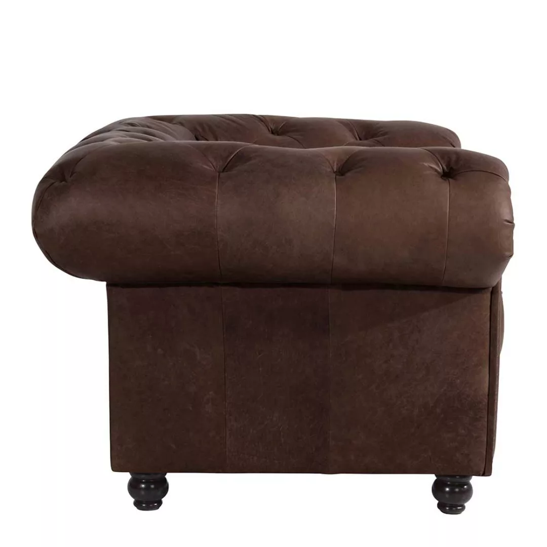 Clubsessel Leder braun im Chesterfield Look 135 cm breit günstig online kaufen