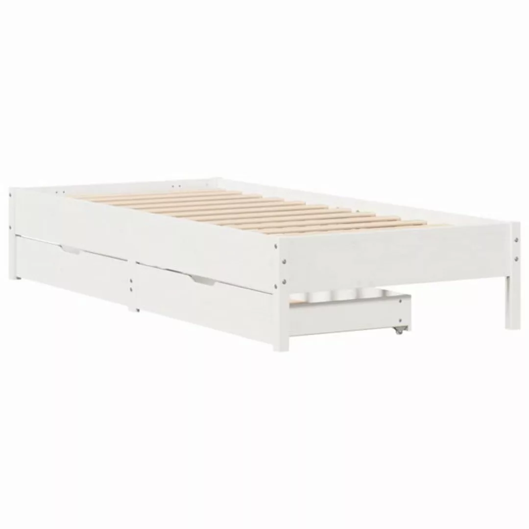 vidaXL Bett Massivholzbett ohne Matratze Weiß 75x190 cm Kiefernholz günstig online kaufen