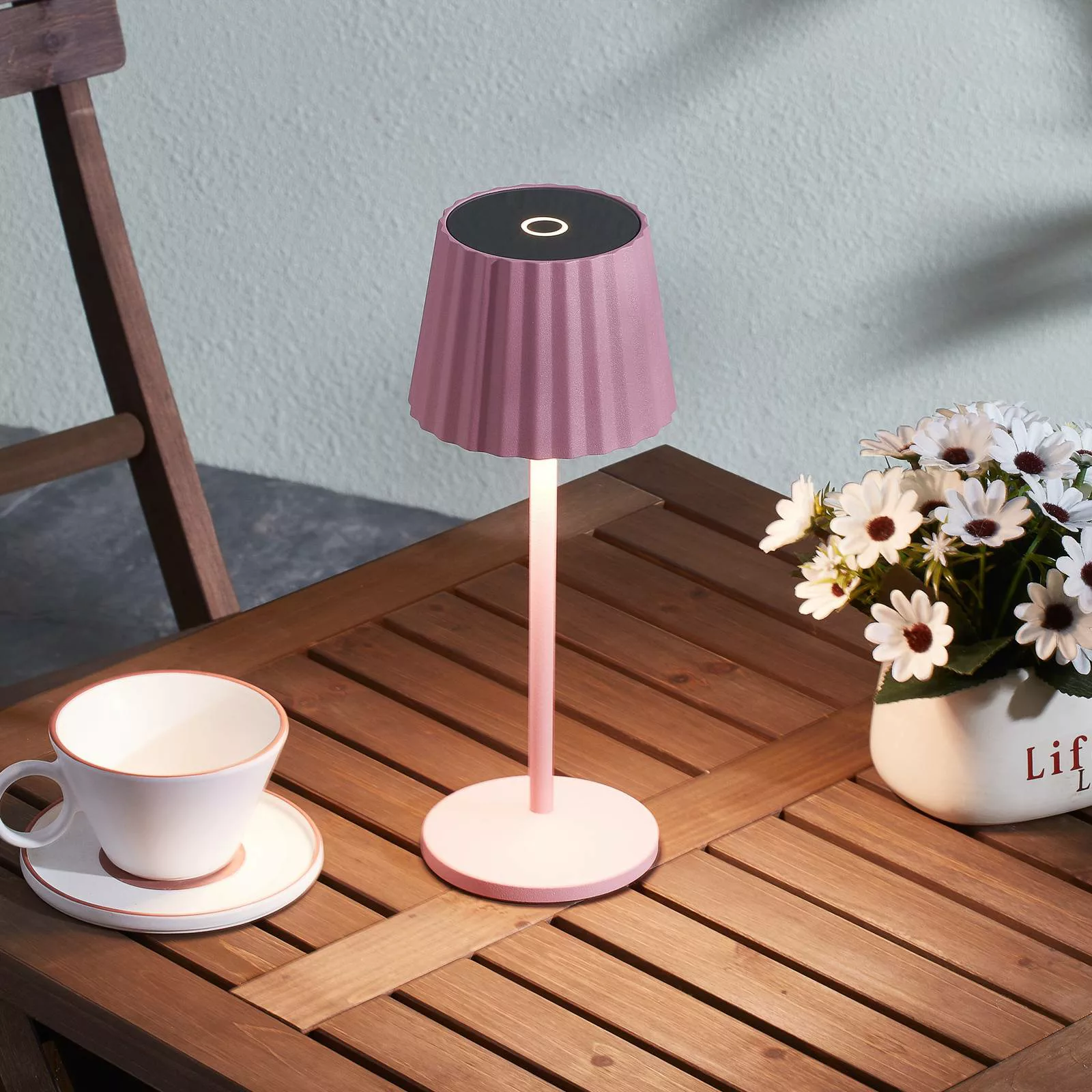 Lindby LED-Akku-Tischleuchte Esali, pink, 2er-Set, Alu günstig online kaufen