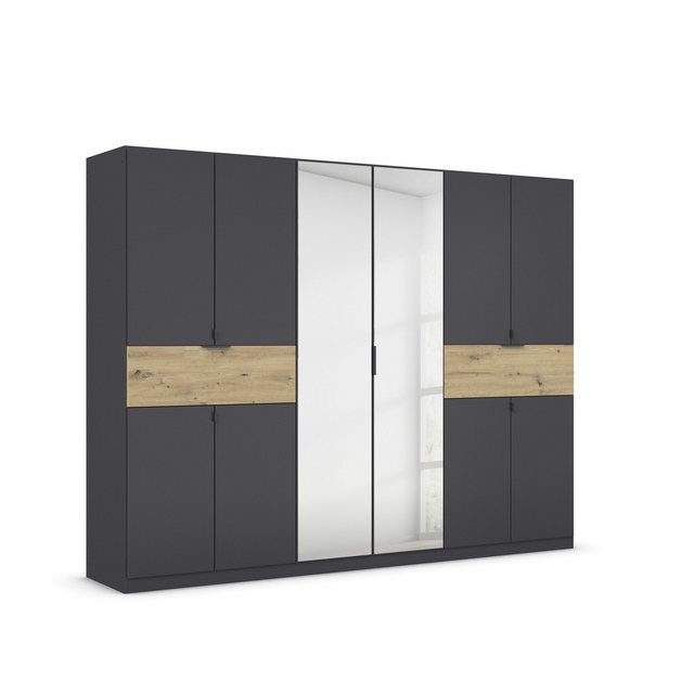 freiraum Drehtürenschrank Ticao grau metallic / Eiche Artisan Dekor / Spieg günstig online kaufen