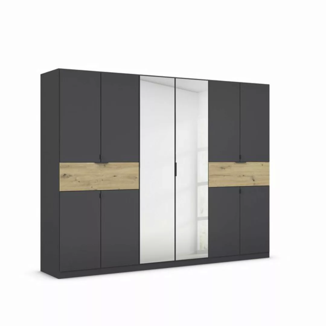 freiraum Drehtürenschrank Ticao grau metallic / Eiche Artisan Dekor / Spieg günstig online kaufen