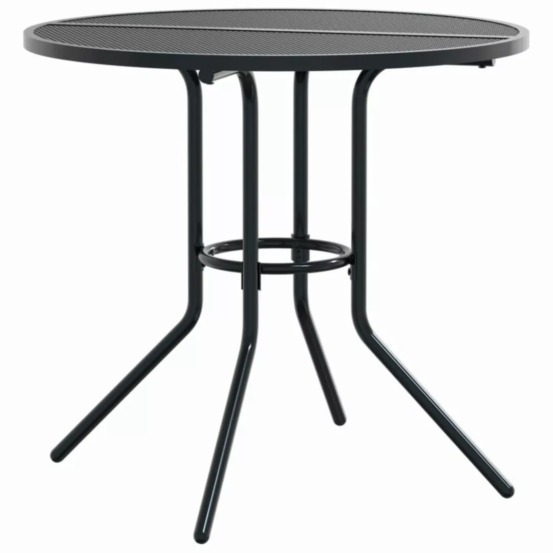 vidaXL Gartentisch Terrassentisch Rund Anthrazit Pulverbeschichteter günstig online kaufen