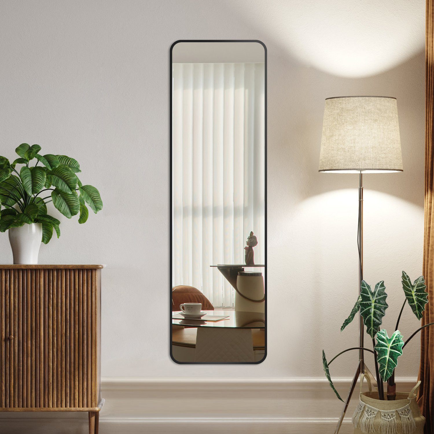 Boromal Standspiegel Wandspiegel Ganzkörperspiegel Spiegel Schwarz günstig online kaufen