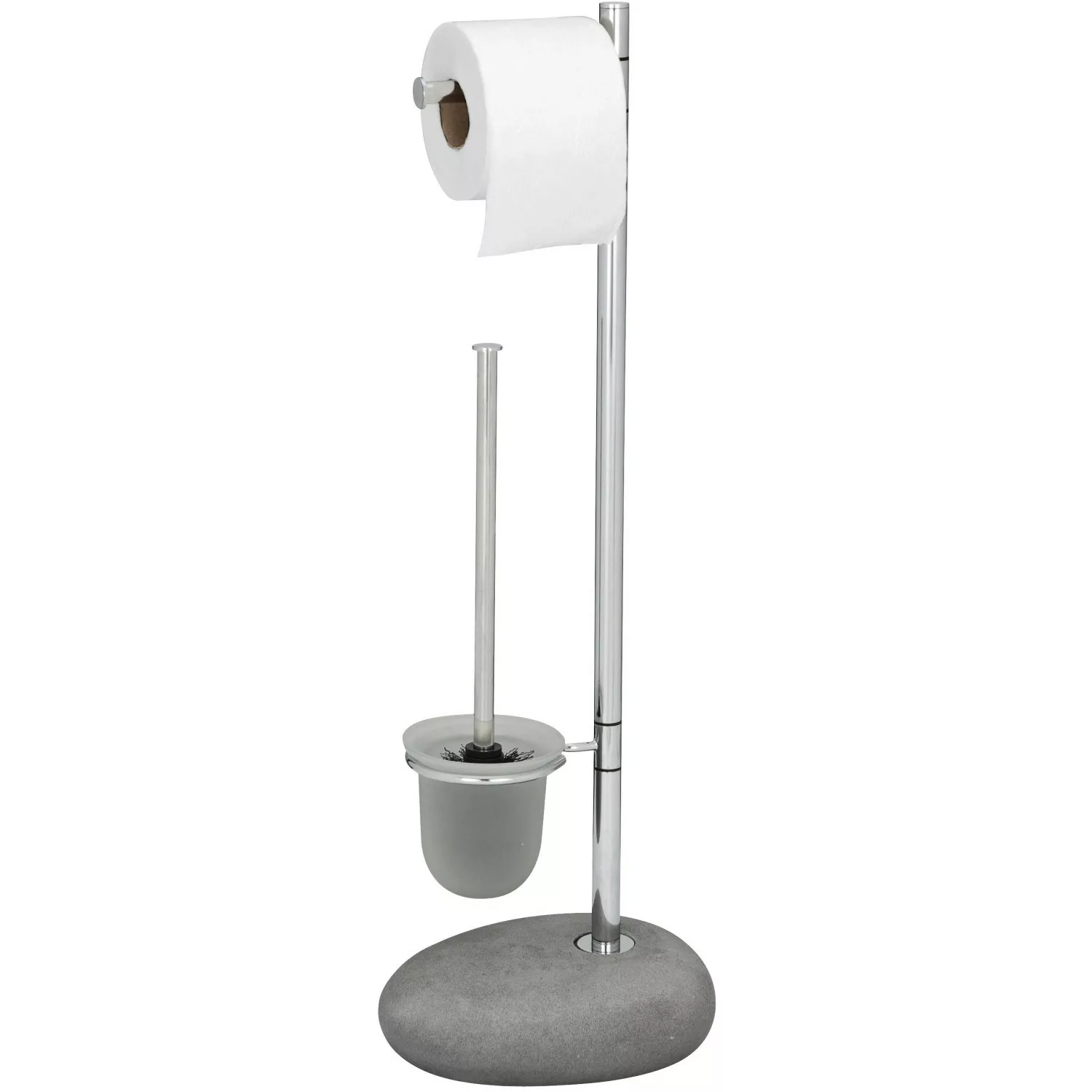 WENKO Stand WC-Garnitur Pebble Stone Grey grau günstig online kaufen