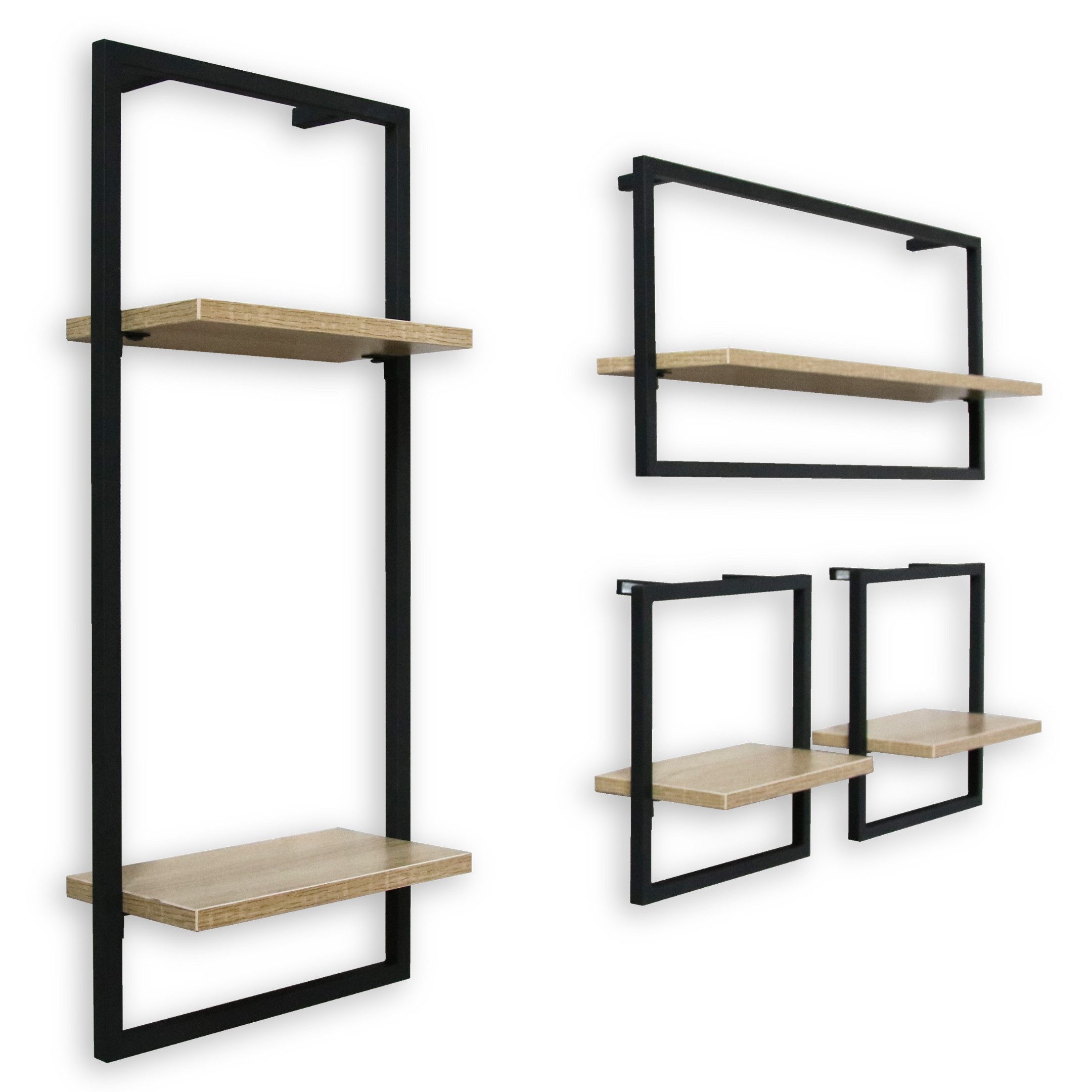 holz4home® Wandregal MDF Sonoma mit Metallrahmen günstig online kaufen
