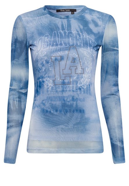 MARC AUREL Langarmshirt mit Denim-Alloverprint günstig online kaufen