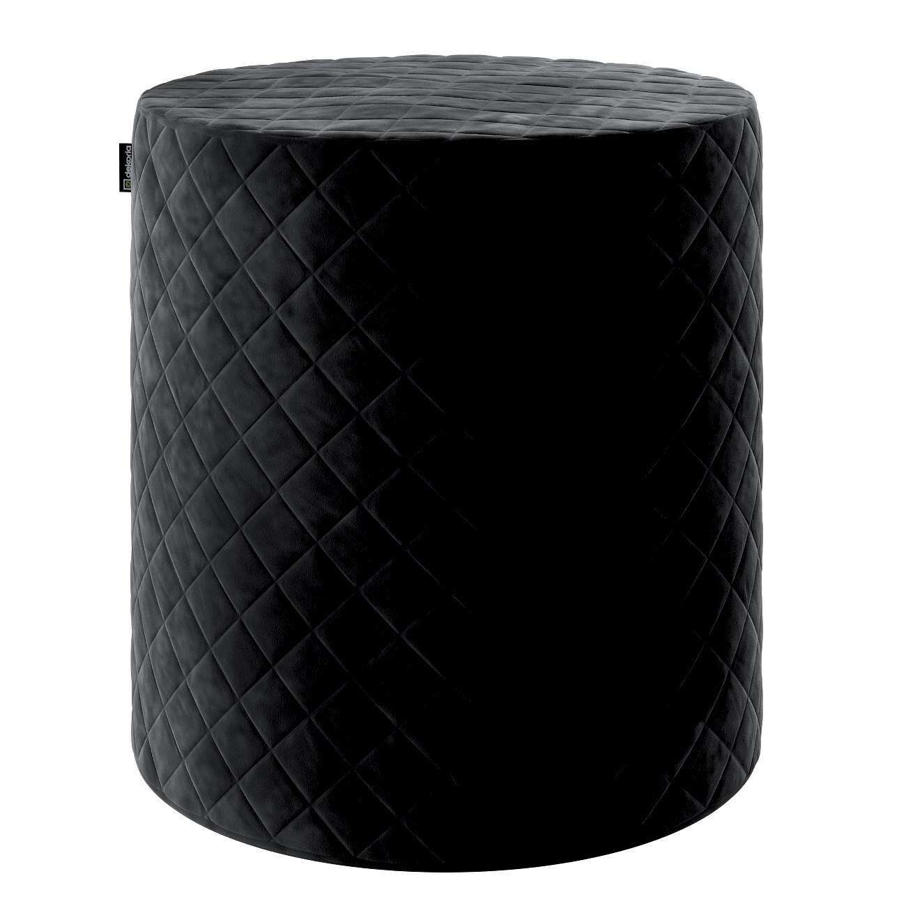 Pouf Barrel gesteppt, schwarz, ø 40 x 40 cm, Velvet (704-17) günstig online kaufen