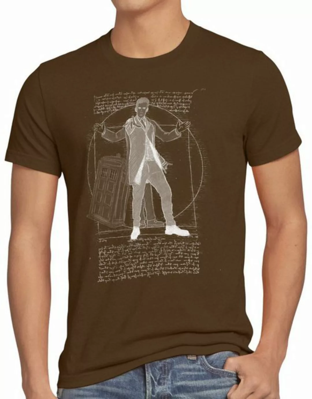 style3 Print-Shirt Herren T-Shirt Vitruvianischer Doktor zeitreise serie po günstig online kaufen