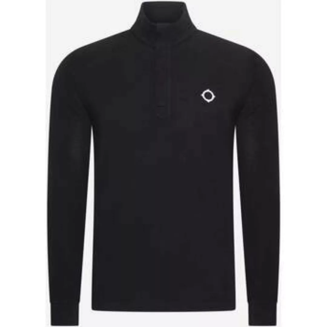 Ma.strum  Pullover LS-Poloshirt mit Stehkragen – Schwarz günstig online kaufen