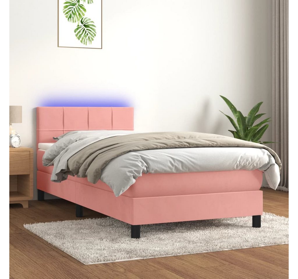 vidaXL Boxspringbett Bett Boxspringbett mit Matratze & LED Samt (90 x 200 c günstig online kaufen