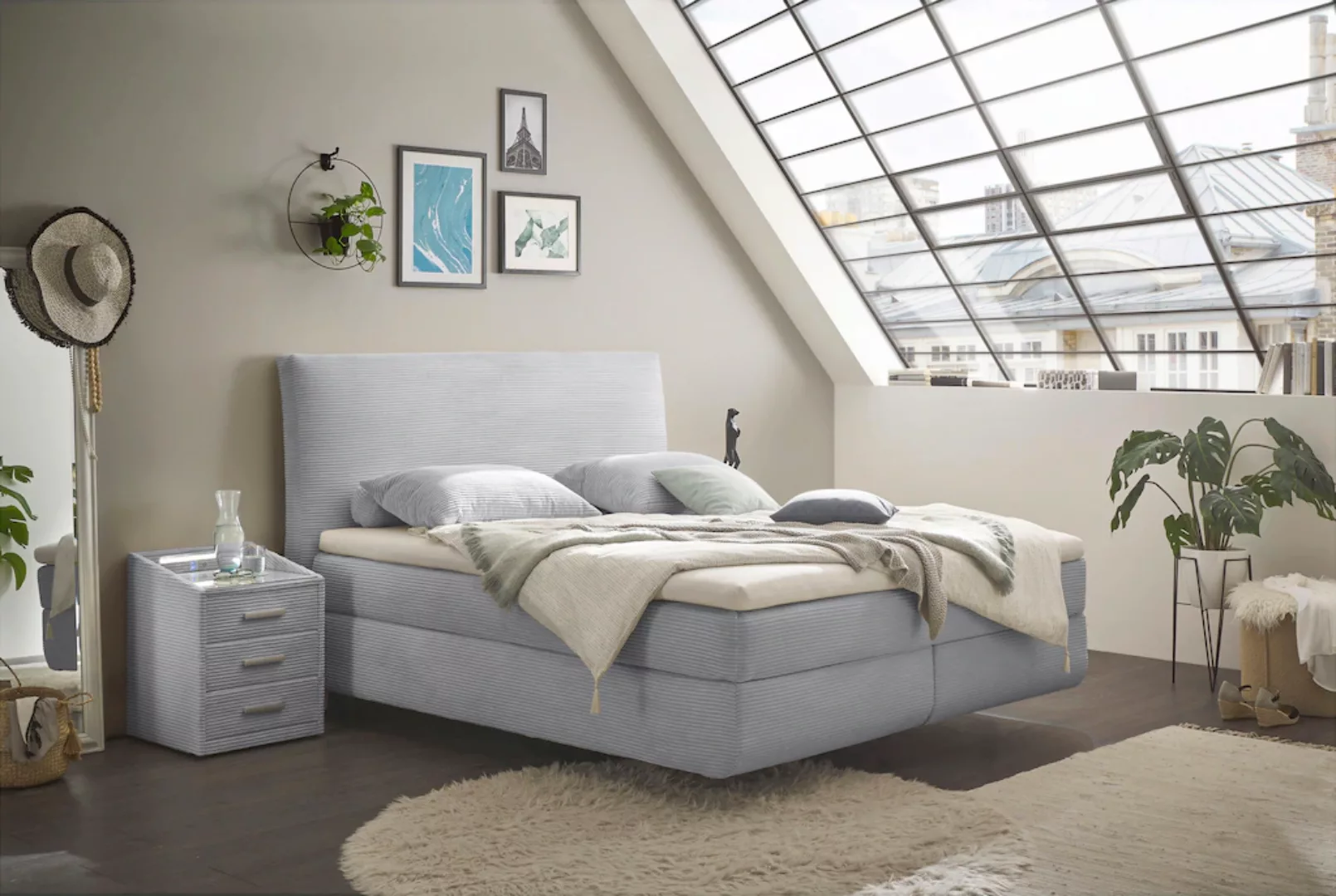 ED EXCITING DESIGN Boxspringbett "Marbella", Duo-Matratze- harte Kokosmatte günstig online kaufen