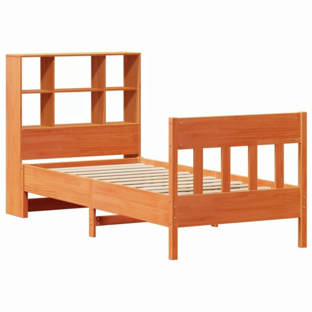 vidaXL Bett Massivholzbett ohne Matratze Wachsbraun 75x190 cm Kiefernholz günstig online kaufen