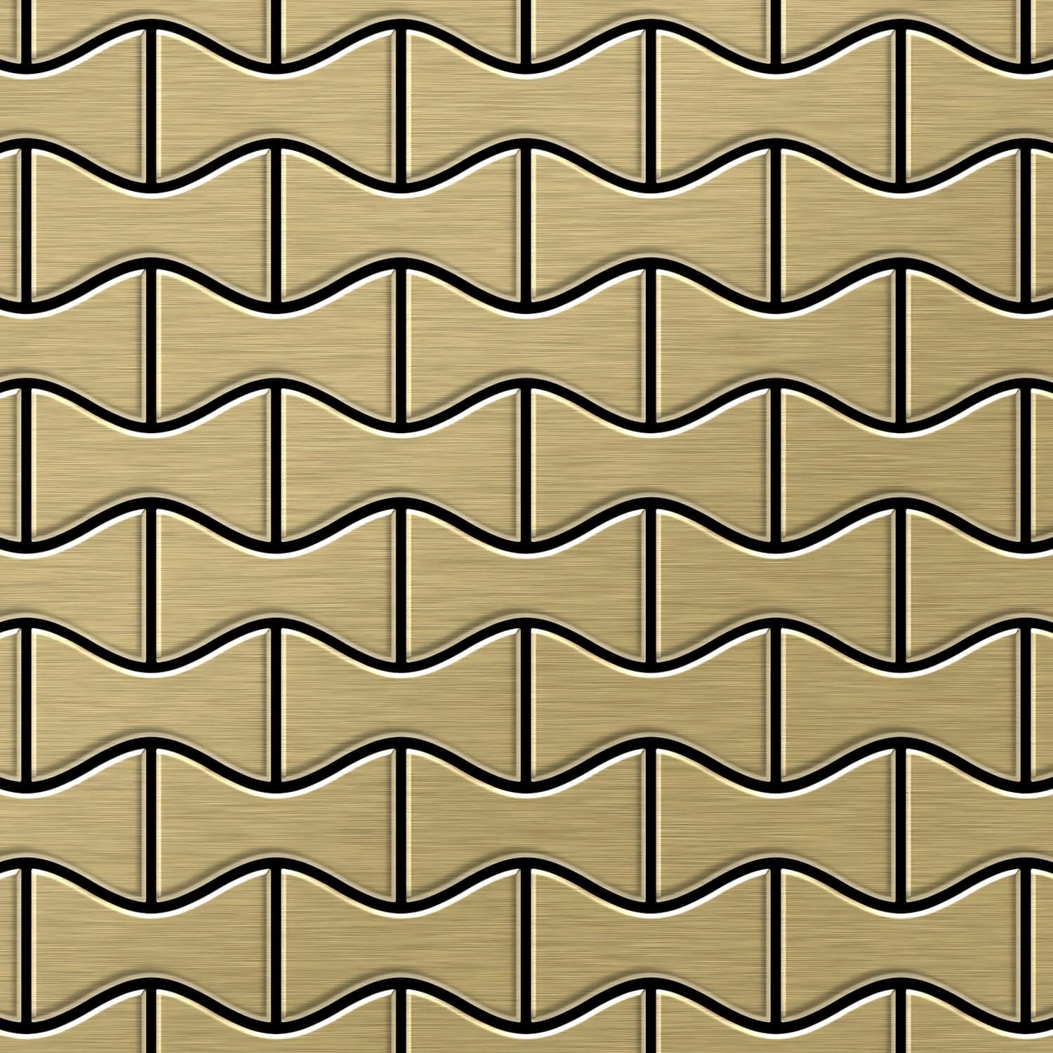 ALLOY Mosaik Fliese Massiv Metall Titan Gebürstet Gold 1,6mm Stark Kismet-t günstig online kaufen