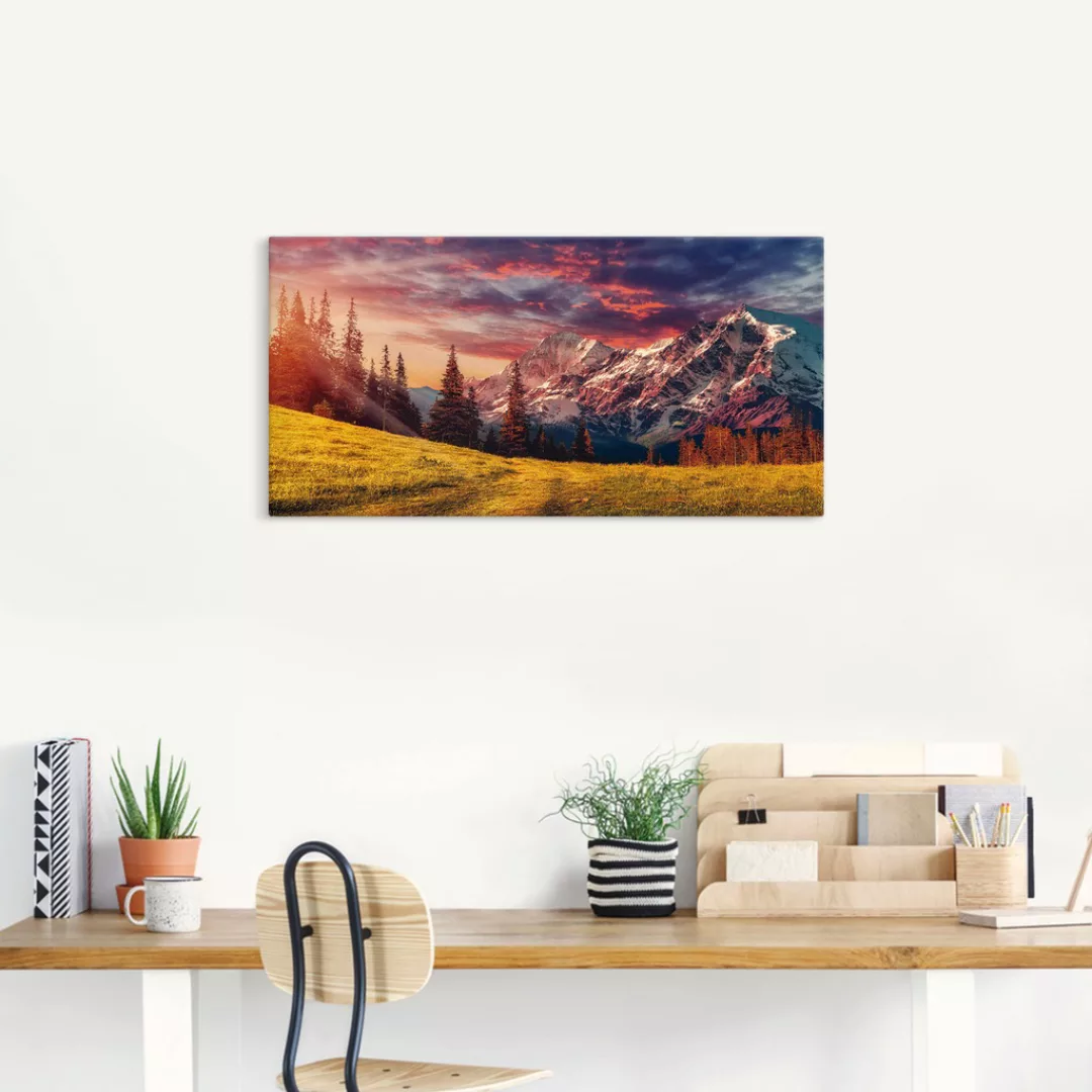 Artland Wandbild "Alpines Hochland", Berge & Alpenbilder, (1 St.), als Alub günstig online kaufen