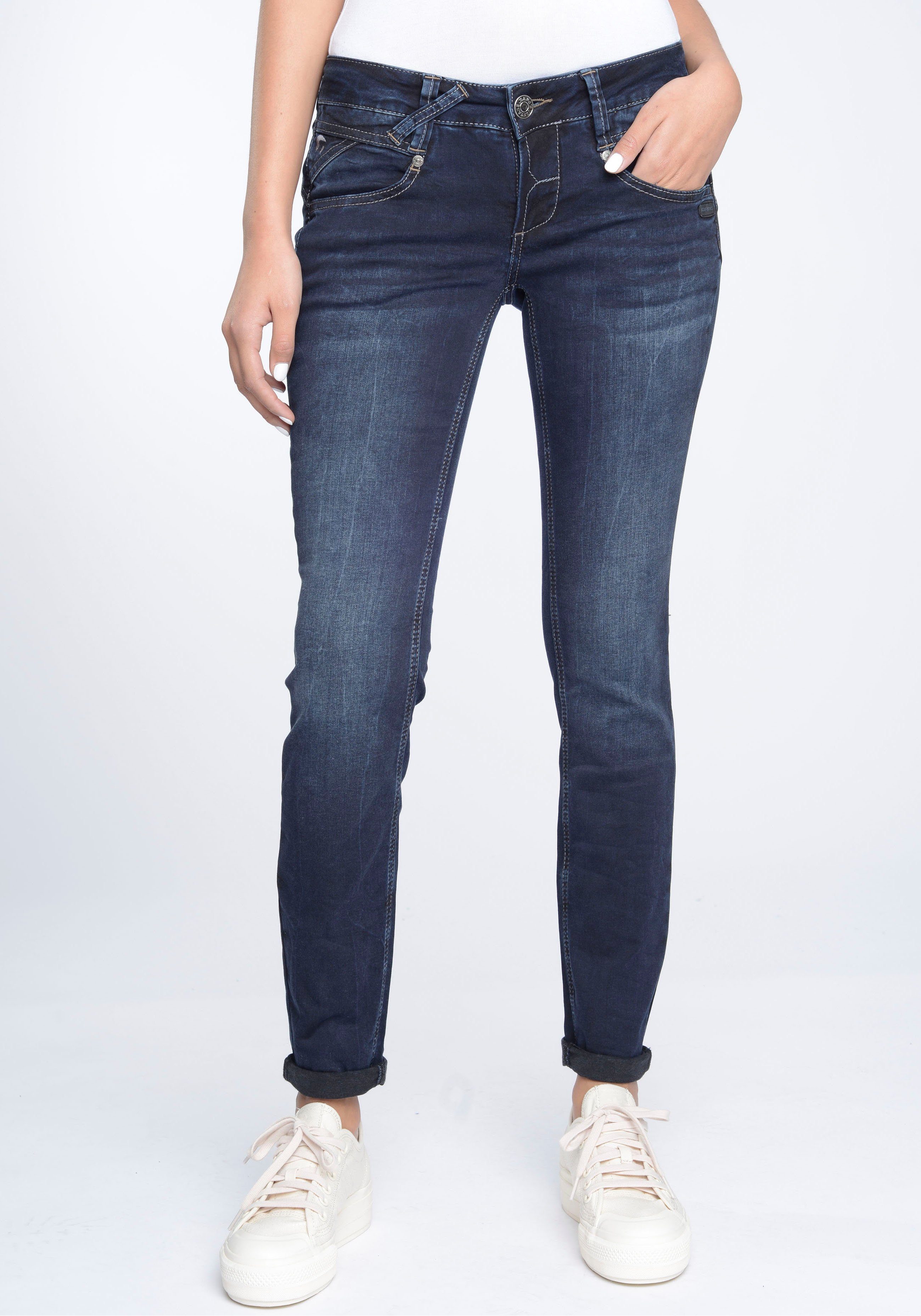 GANG Skinny-fit-Jeans "94NENA", in authenischer Used-Waschung günstig online kaufen