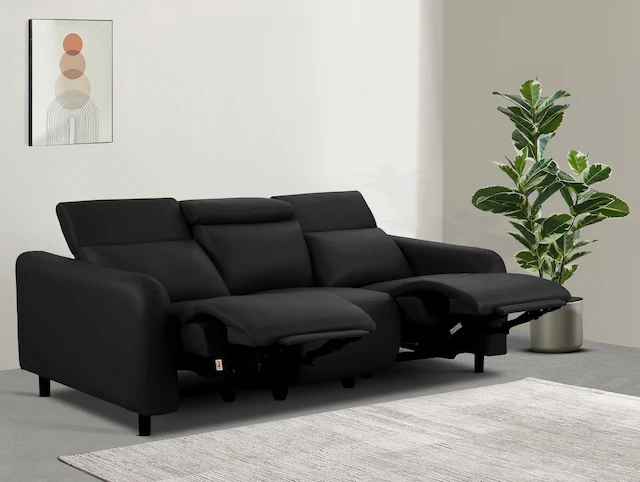 Home affaire 3-Sitzer "SKAANE Lederoptik, 229 cm, manuelle-u. elektrische R günstig online kaufen