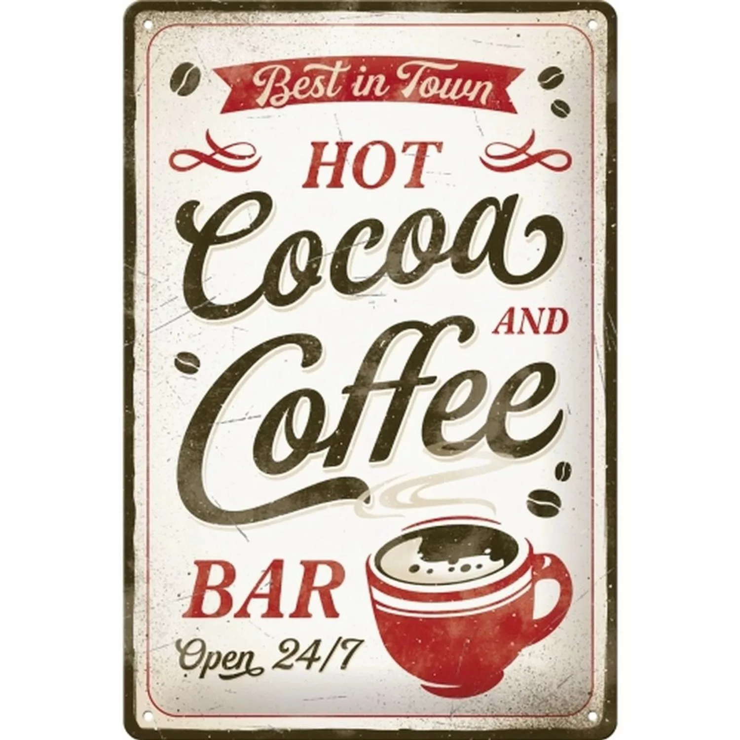 Nostalgic-Art Blechschild 20 x 30cm - Hot Cocoa & Coffee günstig online kaufen