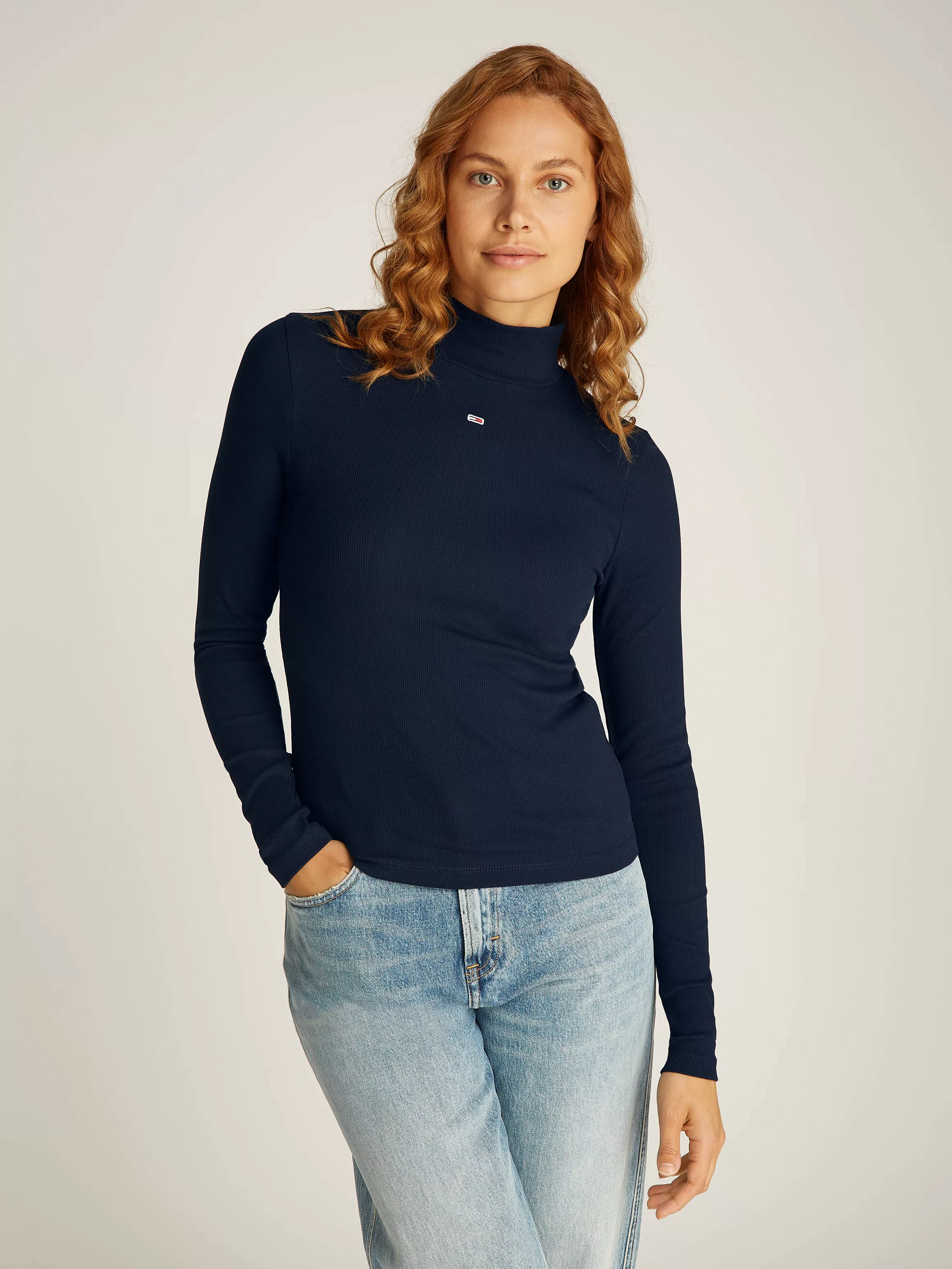 Tommy Jeans Langarmshirt TJW ESSENTIAL MOCK NECK mit Stehkragen günstig online kaufen