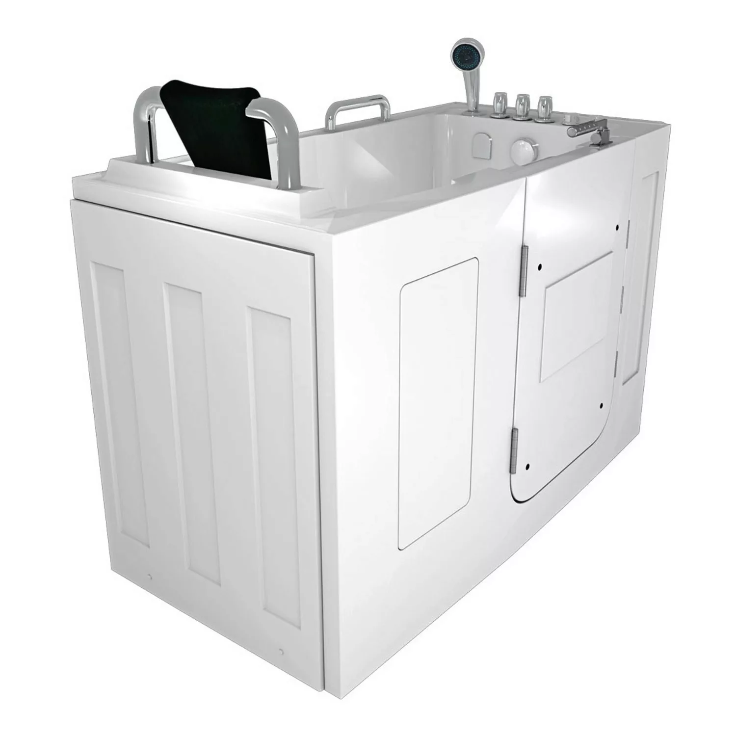 AcquaVapore Sitzwanne Whirlpool Badewanne mit Tür S07WP-TH-C-L 140x76cm günstig online kaufen