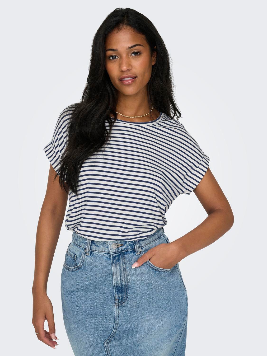 ONLY T-Shirt "ONLMOSTER – Kurzarmshirt mit Aufschlag für lässige Looks", ge günstig online kaufen