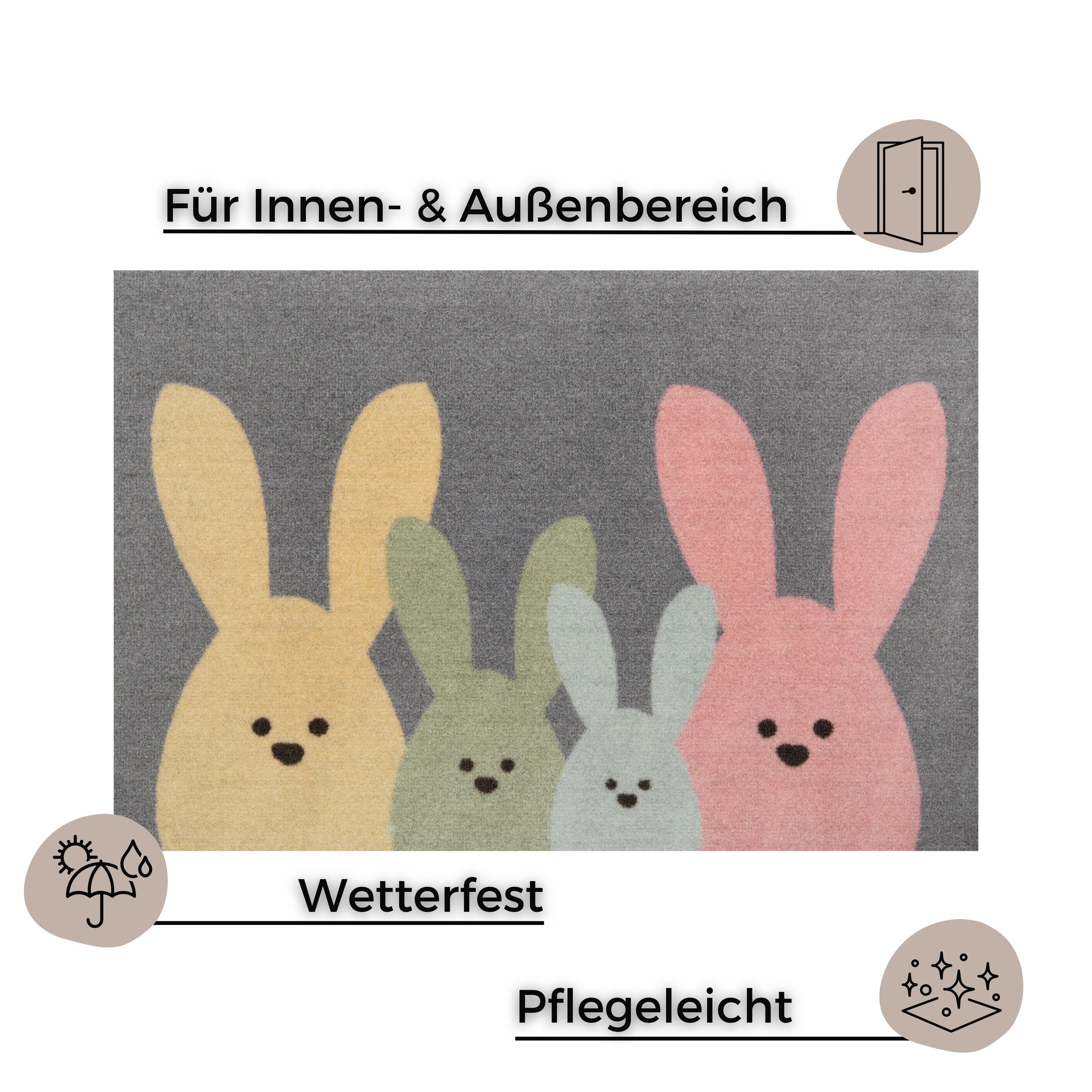 HANSE Home Fußmatte »Bunny Family«, rechteckig, 7 mm Höhe, Schmutzfangmatte günstig online kaufen