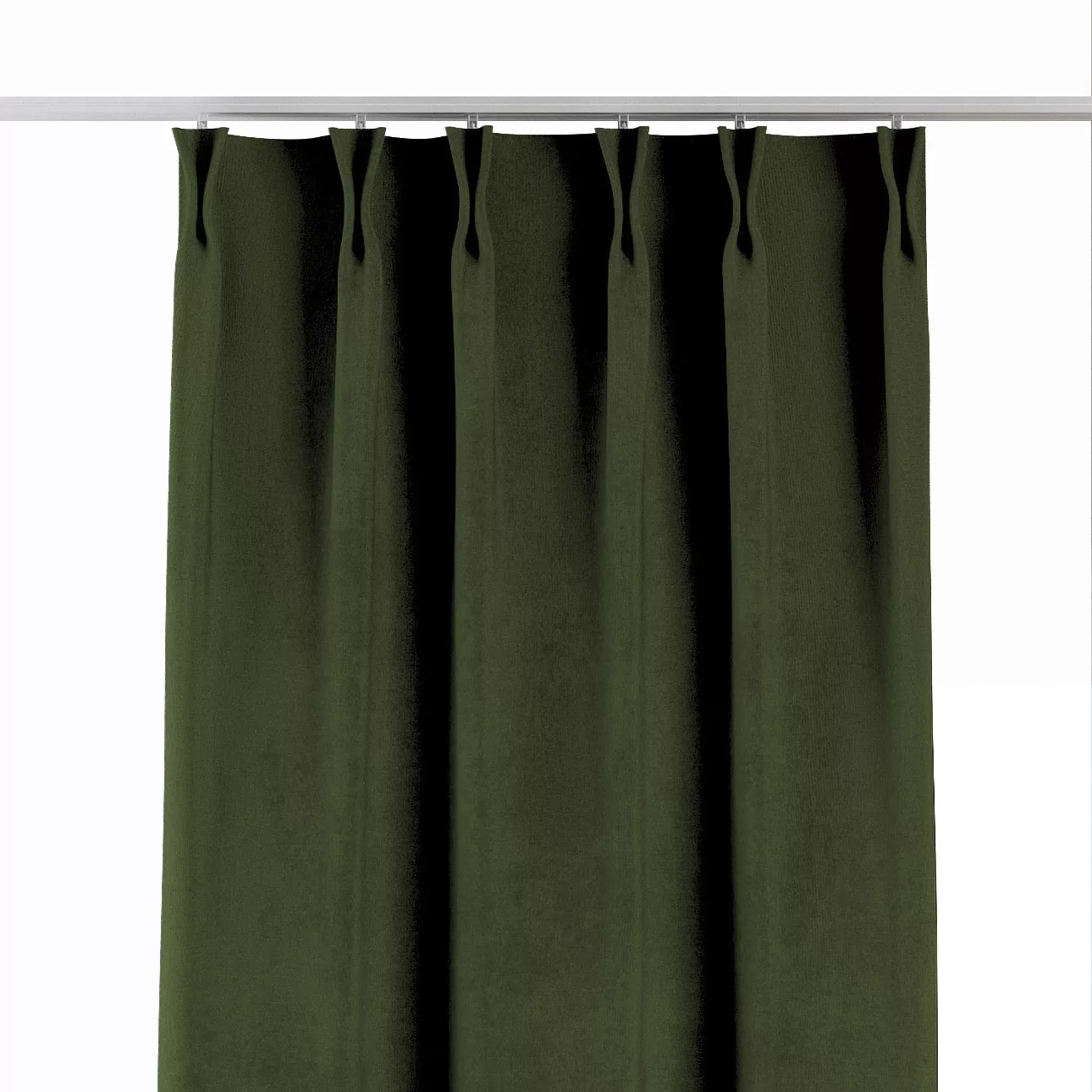Vorhang mit flämischen 2-er Falten, waldgrün, Crema (185-87) günstig online kaufen