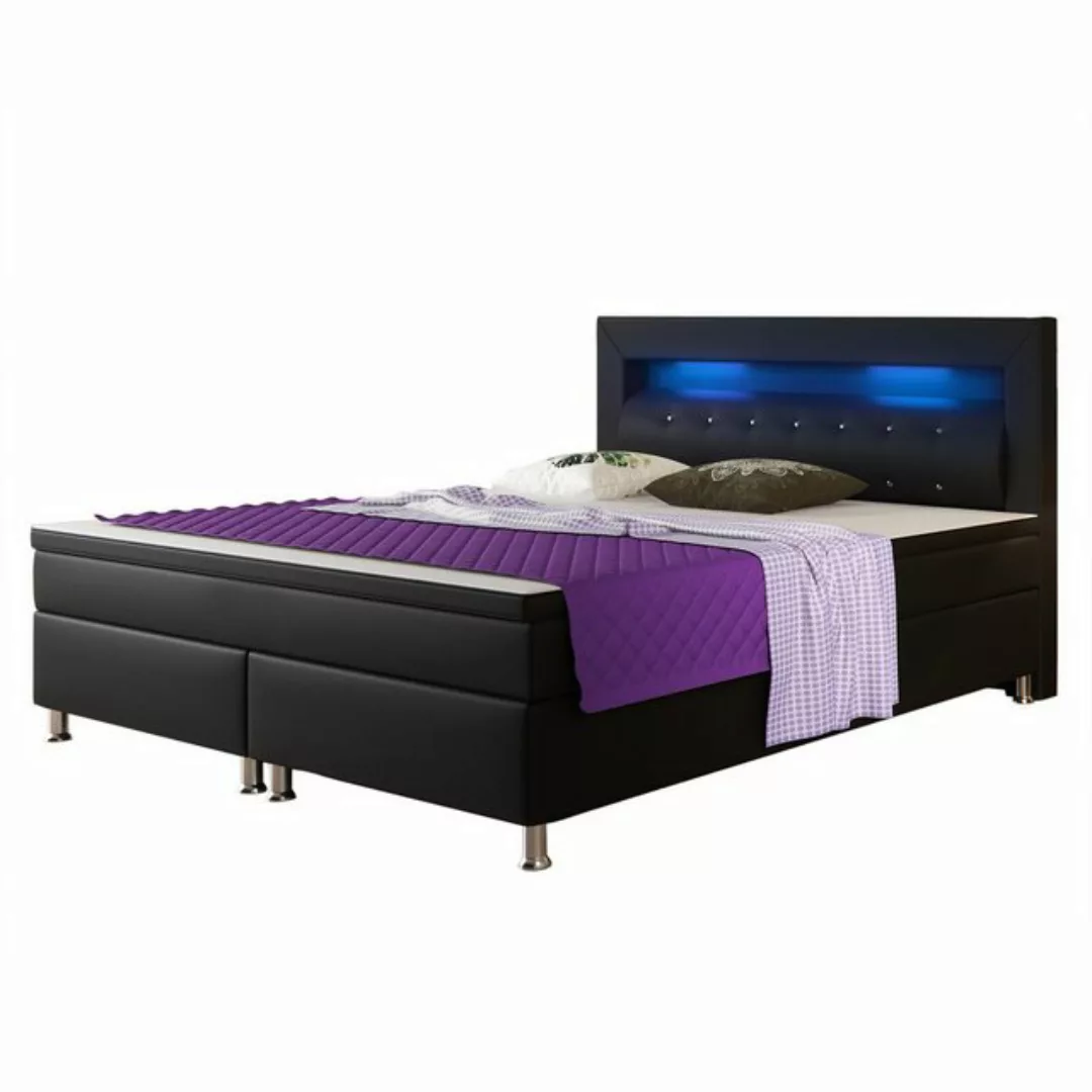 interbed Boxspringbett Monaco 180x200 cm Kunstleder PU (Komplettbett, inkl. günstig online kaufen