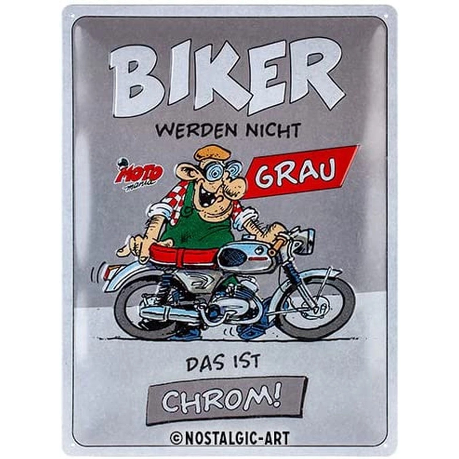 Nostalgic-Art Blechschild 30 x 40 cm - MOTOmania - Biker werden nicht grau günstig online kaufen