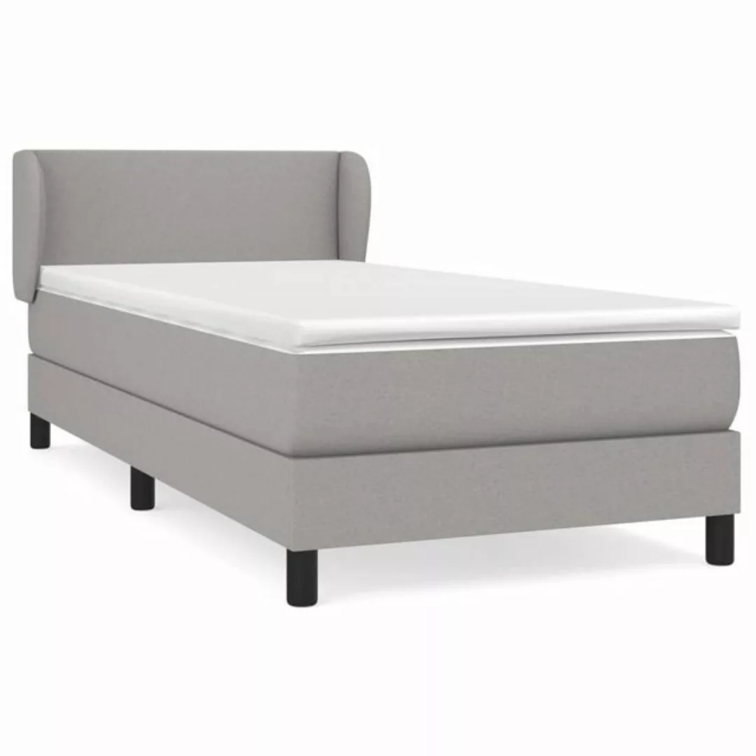 vidaXL Bettgestell Boxspringbett mit Matratze Hellgrau 90x200 cm Stoff Bett günstig online kaufen