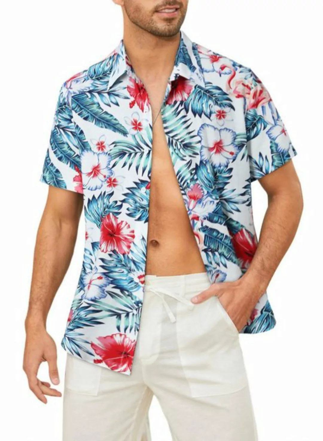JMIERR Hawaiihemd Hawaii Hemd Männer Funky Hawaiihemd Herren Kurzarm Lässig günstig online kaufen