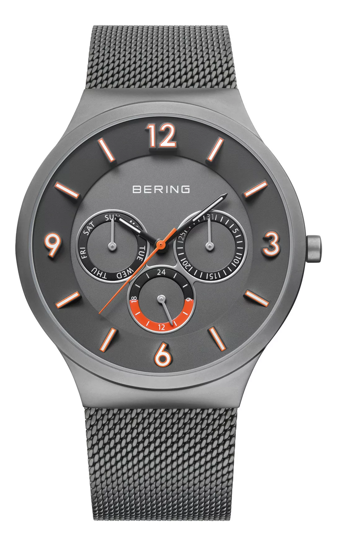 Bering Multifunktionsuhr mit Milanaise Armband Grau 33441-377 Herrenuhr günstig online kaufen