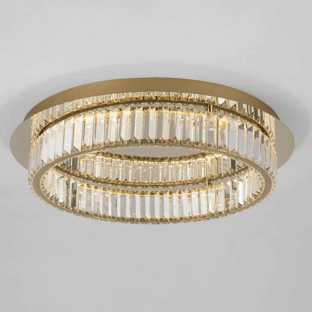 LED Deckenleuchte Aurelia in Gold und Transparent 41W 2505lm günstig online kaufen