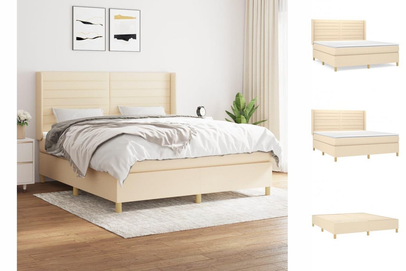 vidaXL Boxspringbett Bett Boxspringbett mit Matratze & Topper Stoff verschi günstig online kaufen