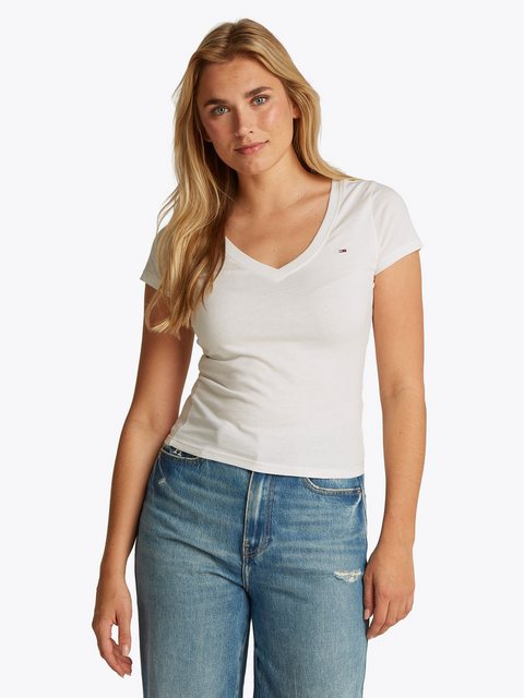 Tommy Jeans T-Shirt TJW SLIM V-NECK TEE mit Logo-Stickerei günstig online kaufen