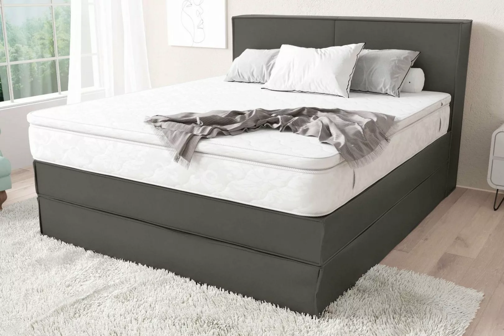 Stylefy Boxspringbett Sidney (Schlafzimmerbett, Bett), gepolstert günstig online kaufen