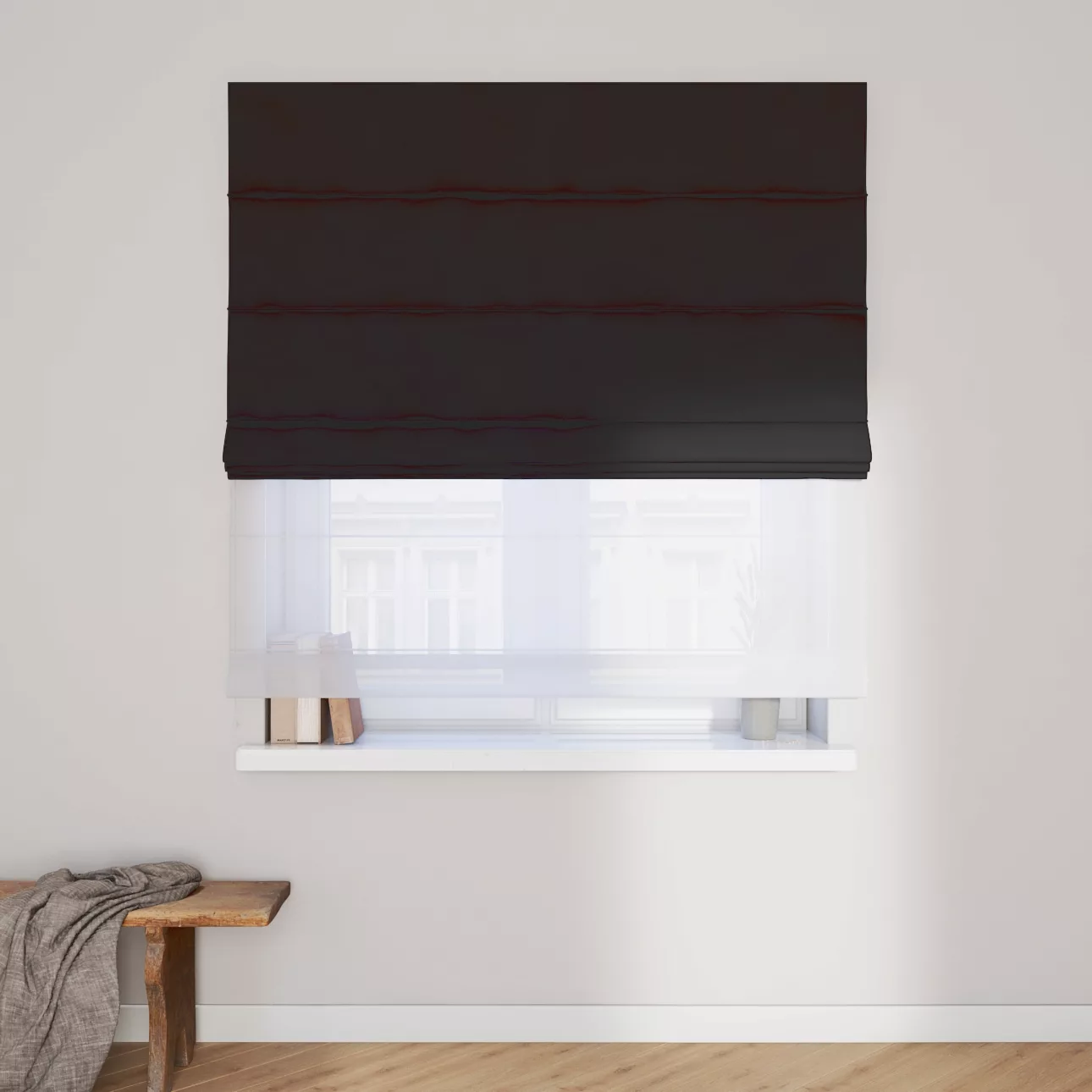 Dekoria Doppelraffrollo Duo, schwarz, 120 x 170 cm günstig online kaufen