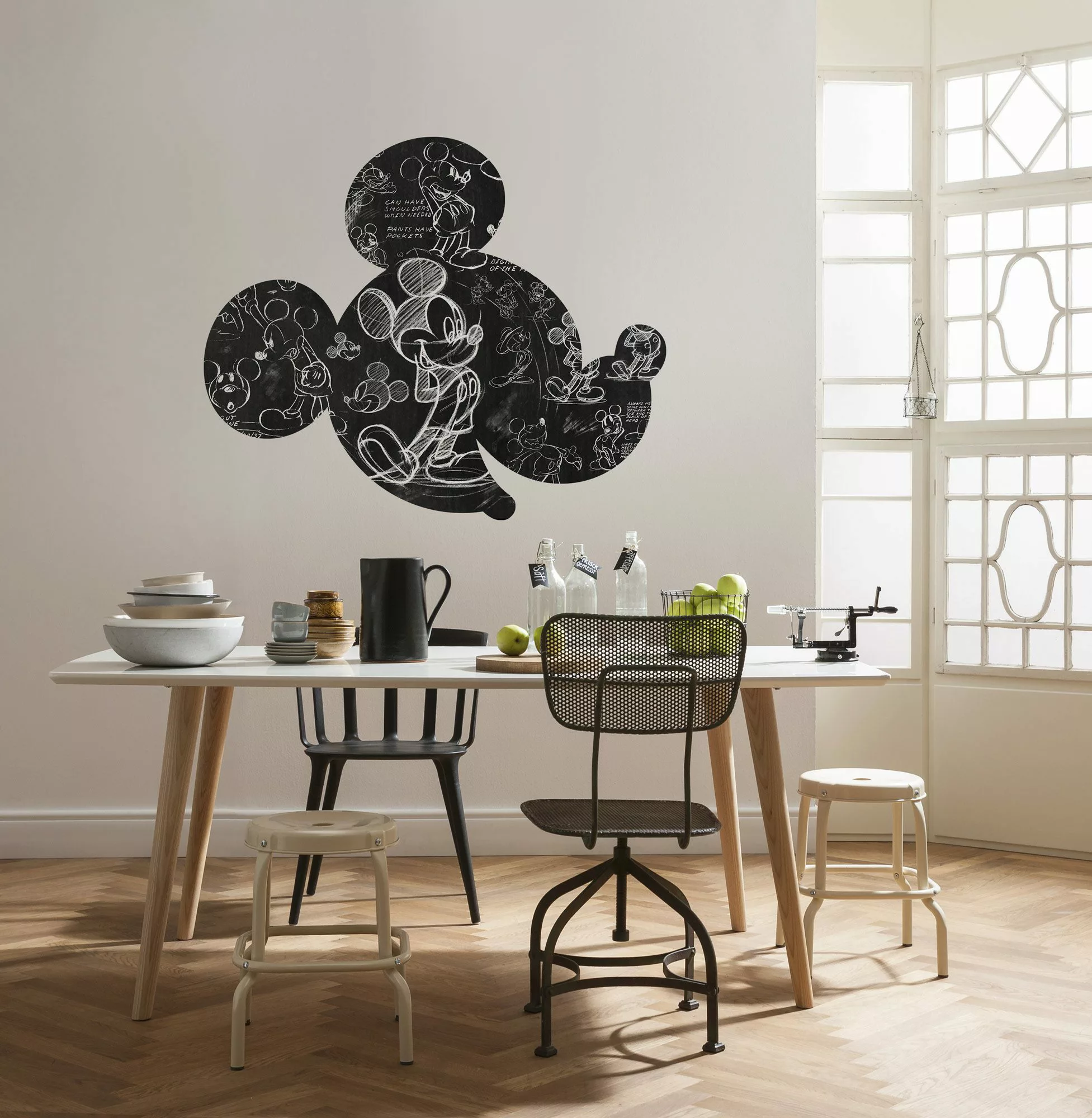 Disney Wandtattoo Mickey Mouse Schwarz-Weiß 127 x 127 cm 612712 günstig online kaufen