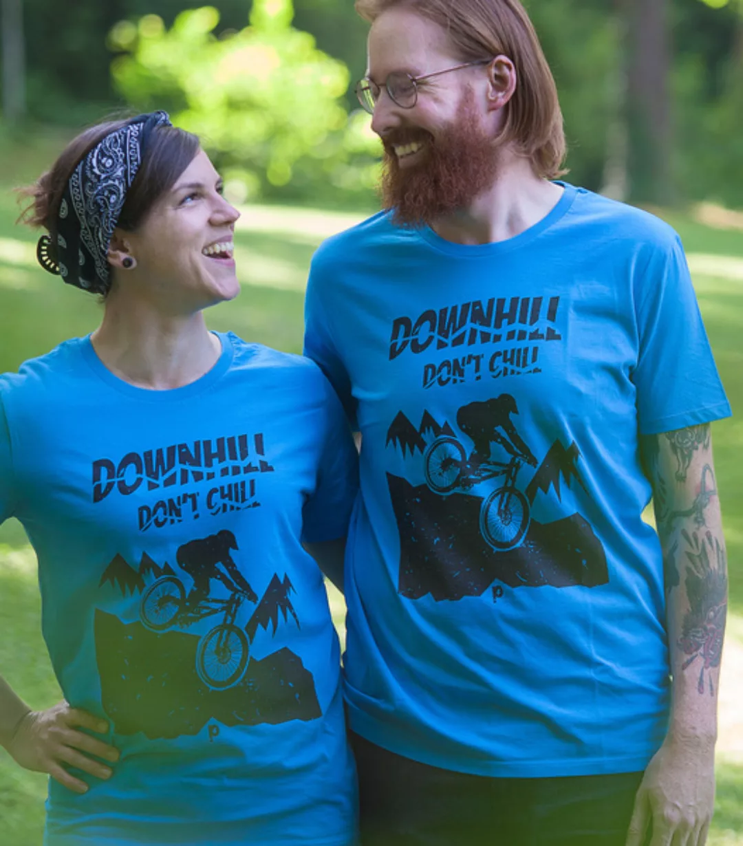 Downhill Don’t Chill - Fair Wear Männer T-shirt - Azur günstig online kaufen