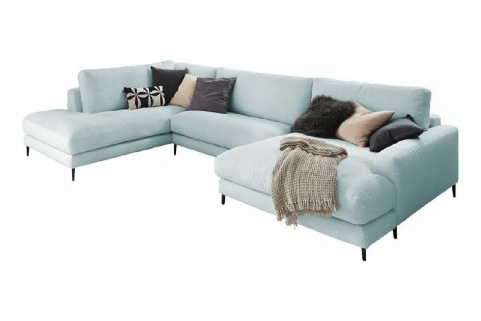 KAWOLA Wohnlandschaft CARA, Sofa U-Form Cord, Longchair rechts od. links, v günstig online kaufen