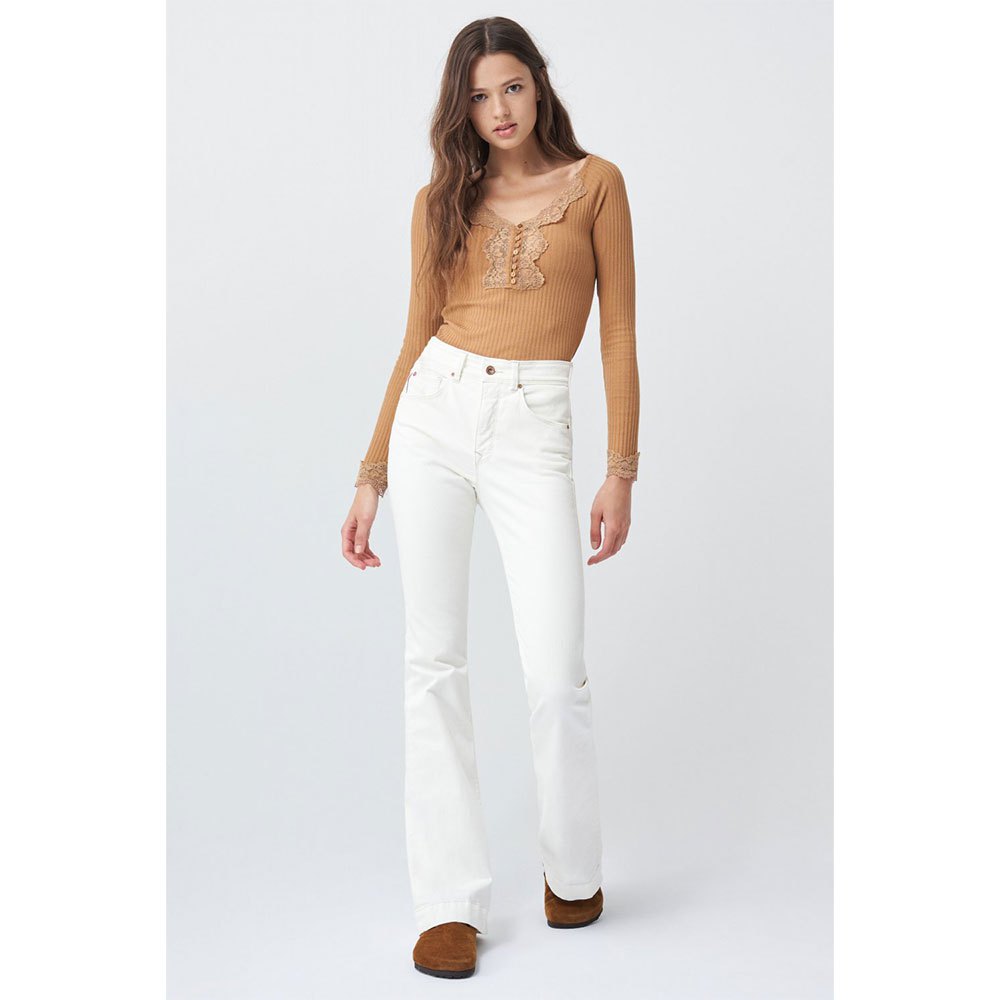 Salsa Jeans 125672-110 / Lace Neck Pullover S Brown günstig online kaufen